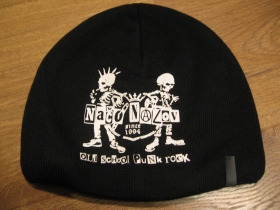 Načo Názov - Old School Punk rock - čierna pletená čiapka stredne hrubá vo vnútri naviac zateplená, univerzálna veľkosť, materiálové zloženie 100% akryl