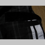 Lonsdale kárované čiernošedé pánske kraťasy materiál 100% polyester