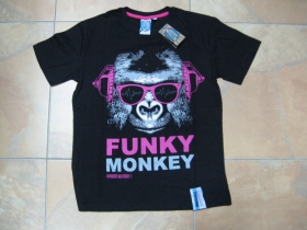"Funky Monkey" čierne dámske tričko 100%bavlna 