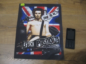 Sex Pistols - Sid Vicious chrbtová nášivka veľká chrbtová nášivka po krajoch neobšívaná