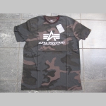 Alpha Industries pánske tmavo maskáčové tričko DARK CAMO s tlačeným logom, materiál 100% bavlna