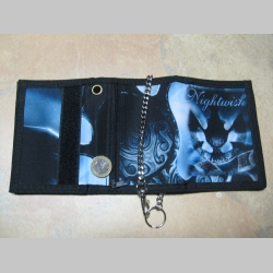 Nightwish, hrubá pevná textilná peňaženka s retiazkou a karabínkou