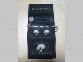 Exploited, hrubá pevná textilná peňaženka s retiazkou a karabínkou
