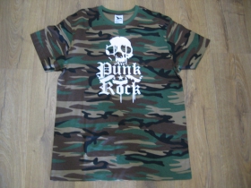 Punk Rock Skull - lebka  pánske maskáčové tričko 100 %bavlna 