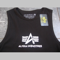 Alpha Industries tielko OLD SCHOOL - čierne s bielym tlačeným logom materiál 100%bavlna jemne vrúbkovaný materiál v army štýle  posledné kusy XL, XXL