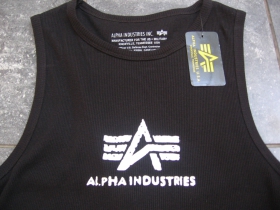 Alpha Industries tielko OLD SCHOOL - čierne s bielym tlačeným logom materiál 100%bavlna jemne vrúbkovaný materiál v army štýle  posledné kusy L, XL, XXL