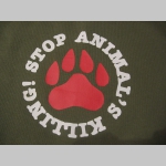 Stop Animals Killing  čierna mikina bez kapuce