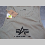 Alpha Industries tielko - olivovo zelené a biele s čiernym tlačeným logom materiál 100%bavlna jemne vrúbkovaný materiál v army štýle