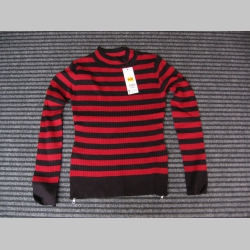 Dámsky elastický sveter ala Kurt Cobain, červenočierne pruhy materiál 70% viskóza 30% nylón po krajoch sú čierno strieborné zipsy na prípadné povolenie v bochoch Dámsky elastický sveter ala Kurt Cobain, červenočierne pruhy materiál 70% viskóza 30% nylón po krajoch sú čierno strieborné zipsy na prípadné povolenie v bochoch