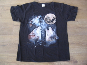 Vlci - mesiac čierne pánske tričko materiál 100% bavlna