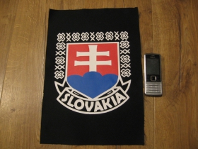 Slovakia - Slovensko chrbtová nášivka veľkosť cca. A4 (po krajoch neobšívaná) rozmery 36x24cm