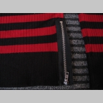 Dámsky elastický sveter ala Kurt Cobain, červenočierne pruhy materiál 70% viskóza 30% nylón po krajoch sú čierno strieborné zipsy na prípadné povolenie v bochoch Dámsky elastický sveter ala Kurt Cobain, červenočierne pruhy materiál 70% viskóza 30% nylón po krajoch sú čierno strieborné zipsy na prípadné povolenie v bochoch