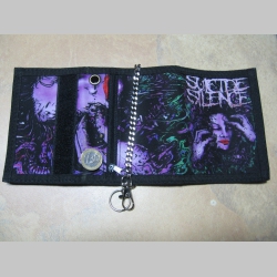 Suicide Silence, hrubá pevná textilná peňaženka s retiazkou a karabínkou