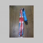 modro-bielo-červená kravata so vzorom UNION JACK - Britská vlajka - maximálna šírka 8cm minimálna šírka 3cm materiál 100% hodváb