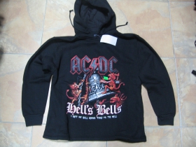 AC/DC Hells Bells, čierna pánska mikina s kapucou 65%bavlna 35%terylén 