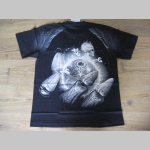 Smrtka - lebka " TATTOO " čierne pánske tričko " Full Print " materiál 100% bavlna posledný kus veľkosť XL