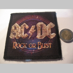 AC/DC  ofsetová nášivka po krajoch neobšívaná cca. 9x9cm