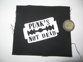 Punks not Dead potlačená nášivka cca.12x12cm (po krajoch neobšívaná)