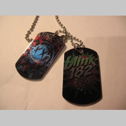 Blink 182 kovový prívesok na krk "Dog Tag" s dvomi známkami a s dvomi farebnými motívmi