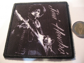 Jimi Hendrix  ofsetová nášivka po krajoch neobšívaná cca. 9x9cm