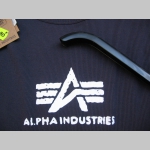 Alpha Industries tielko - NAVY modré s bielym tlačeným logom materiál 100%bavlna jemne vrúbkovaný materiál v army štýle posledné kusy veľkosti S a XL
