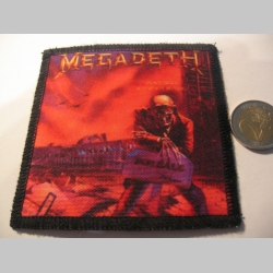 Megadeth  ofsetová nášivka po krajoch neobšívaná cca. 9x9cm