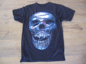 Smrtka - Lebka čierne pánske tričko materiál 100% bavlna