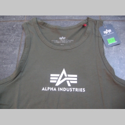 Alpha Industries tielko CLASSIC - olivovo zelené s bielym logom materiál 100%bavlna