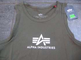 Alpha Industries tielko CLASSIC - olivovo zelené s bielym logom materiál 100%bavlna