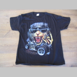 Mačka - CHOPPER CAT čierne pánske tričko materiál 100% bavlna