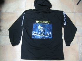 Megadeth čierna pánska mikina na zips s kapucou 70%bavlna 30%viskóza