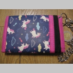 Jednorožec   pevná textilná peňaženka s retiazkou a karabínkou   farba: ružovomodrá   (posledný kus!!!!)