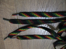 Rasta tenšie ploché šnúrky do topánok dĺžka 110cm šírka 1cm materiál:100%polyester