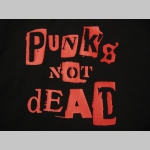 Punks not Dead mikina s kapucou stiahnutelnou šnúrkami a klokankovým vreckom vpredu 