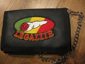 LEGALIZE - Ganja - Rasta pevná textilná s výšívaným logom so zapínaním na suchý zips s kovovou retiazkou a karabínkou na zaistenie