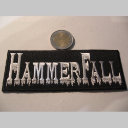Hammerfall nažehľovacia vyšívaná nášivka (možnosť nažehliť alebo našiť na odev) materiál 100%bavlna 