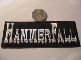 Hammerfall nažehľovacia vyšívaná nášivka (možnosť nažehliť alebo našiť na odev) materiál 100%bavlna 