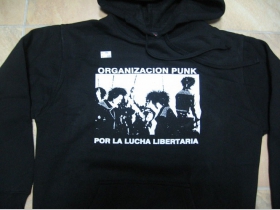 Organizacion Punk  mikina s kapucou stiahnutelnou šnúrkami a klokankovým vreckom vpredu 65%bavlna 35%polyester 