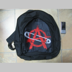 Anarchy ruksak čierny, 100% polyester. Rozmery: Výška 42 cm, šírka 34 cm, hĺbka až 22 cm pri plnom obsahu