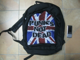 Punks not dead ruksak čierny, 100% polyester. Rozmery: Výška 42 cm, šírka 34 cm, hĺbka až 22 cm pri plnom obsahu
