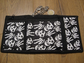 Misfits - smrtka - lebka  pevná textilná peňaženka s retiazkou a karabínkou 