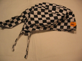 SKA šachovnica káro - šatka na hlavu s tenším viazaním vzadu materiál 100% bavlna, univerzálna veľkosť 