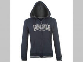 Lonsdale Mikina, tmavomodrá na zips s kapucou s vyšívaným logom 35%bavlna, 65%polyester 