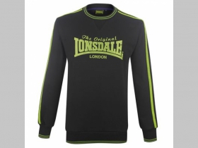 Lonsdale mikina čierna s limetkovo zeleným vyšívaným logom 35%bavlna ,65% polyester posledný kus veľkosť XXL
