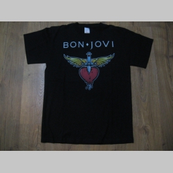 Bon Jovi čierne pánske tričko materiál 100% bavlna