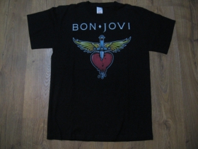 Bon Jovi čierne pánske tričko materiál 100% bavlna