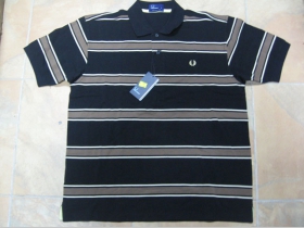 Fred Perry - polokošeľa čierno-béžovo-hnedá 100%bavlna, posledné kusy veľkosti S, XL 