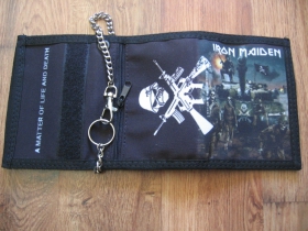 Iron Maiden  hrubá pevná textilná peňaženka s retiazkou a karabínkou