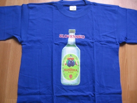 Slivovica Slovakia modré pánske tričko 100%bavlna posledný kus - veľkosť XL
