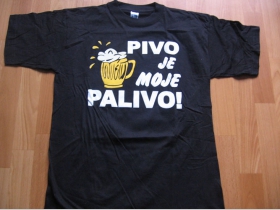 Pivo je moje palivo, čierne pánske tričko pánske tričko 100%bavlna Fruit of The Loom